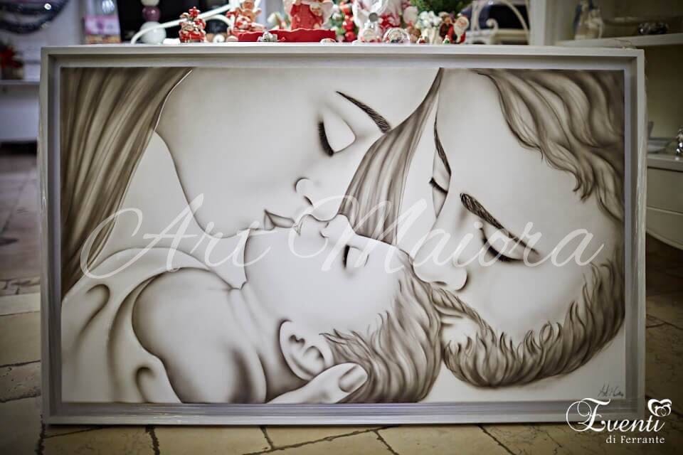 Bacio dipinto su tela - ARTMAIORA