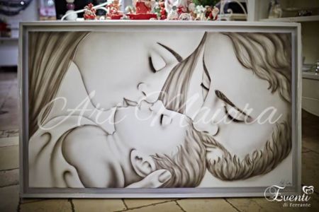 Bacio dipinto su tela - ARTMAIORA