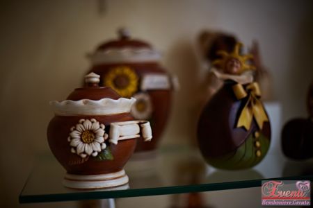 Barattolini in terracotta con margherita/girasole